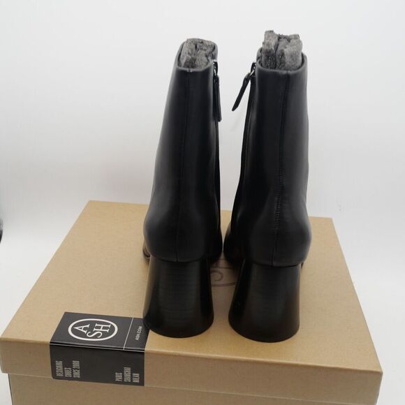 NEW Ash Clone Women's 6 Size 36 Round Heel Zip Up Ankle Boots Black Leather - Picture 7 of 11